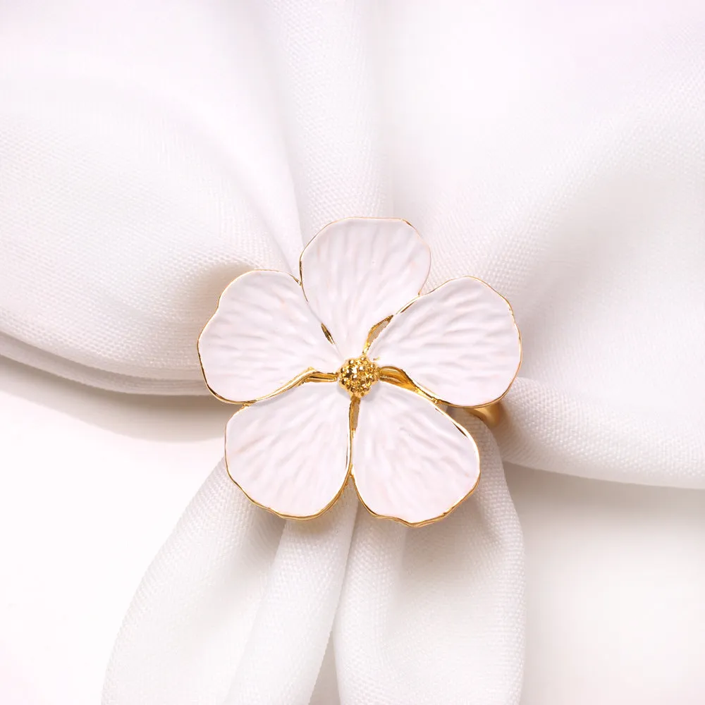 Napkin Holder Rings-White Jasmin