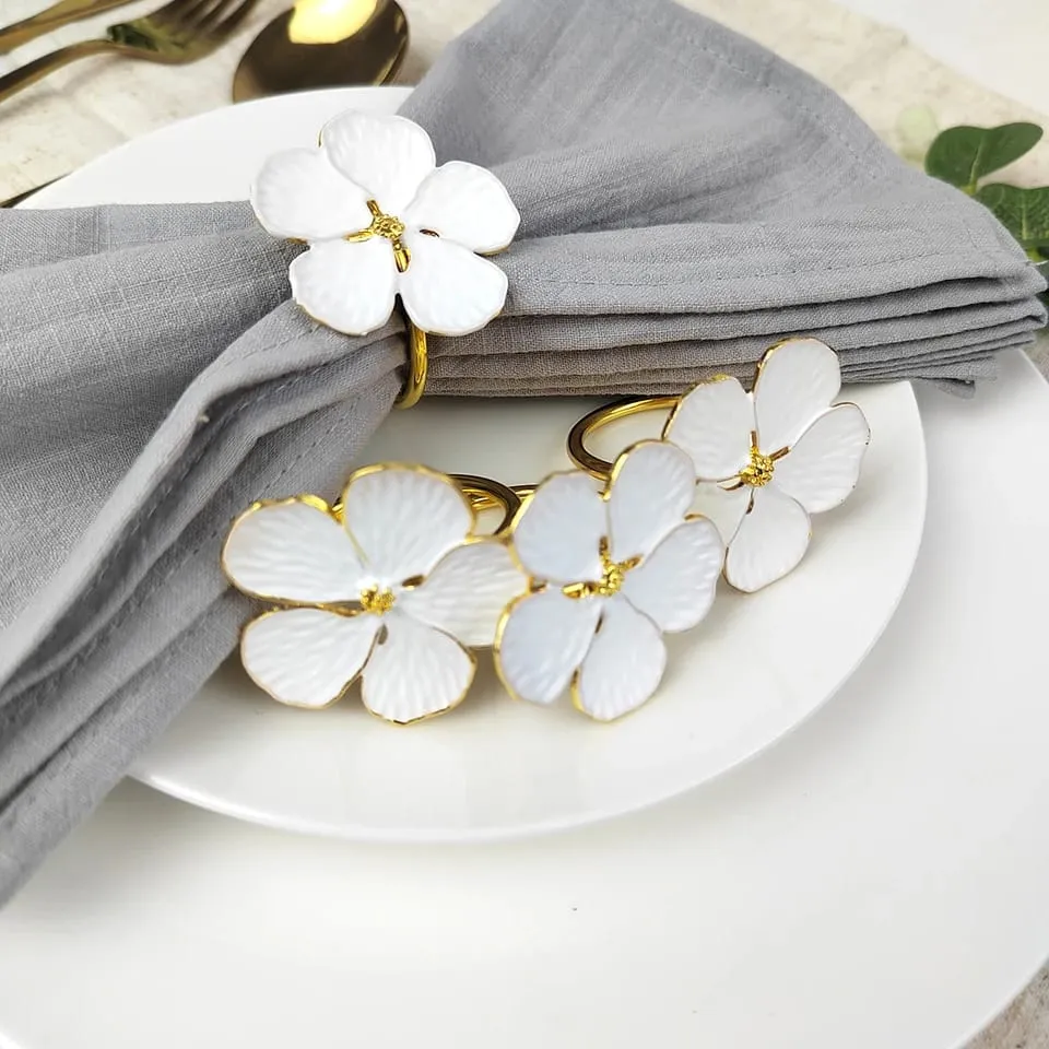 Napkin Holder Rings-White Jasmin