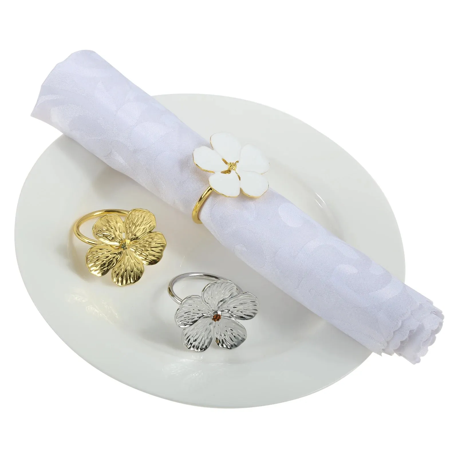 Napkin Holder Rings-White Jasmin