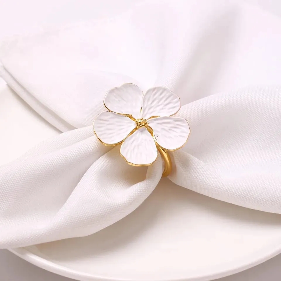 Napkin Holder Rings-White Jasmin