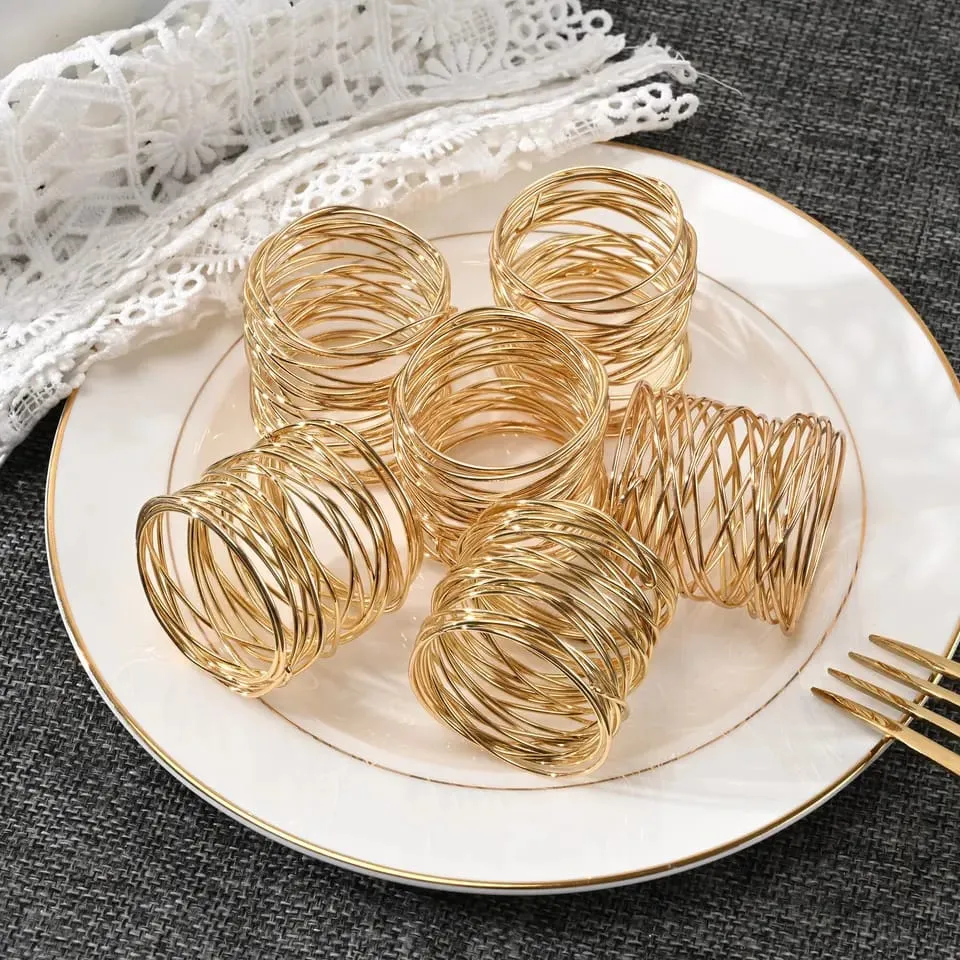 Napkin Holder Rings-Wire Mesh Golden