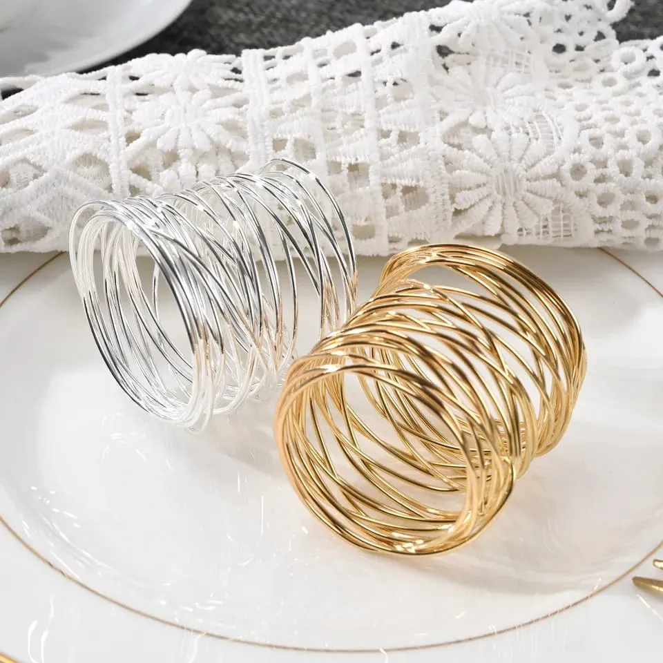 Napkin Holder Rings-Wire Mesh Golden