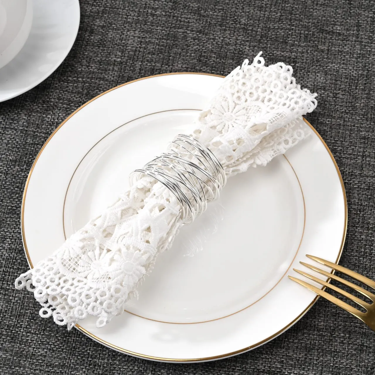 Napkin Holder Rings-Wire Mesh Silver