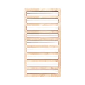 Natural Wood & Leather Slotted Ring Display / DSP0025