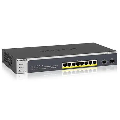 Netgear ProSafe 8-Port PoE  Gigabit Smart Managed Switch, Gigabit Ethernet, 8xPoE , 2xSFP - GS510TLP-100NAS