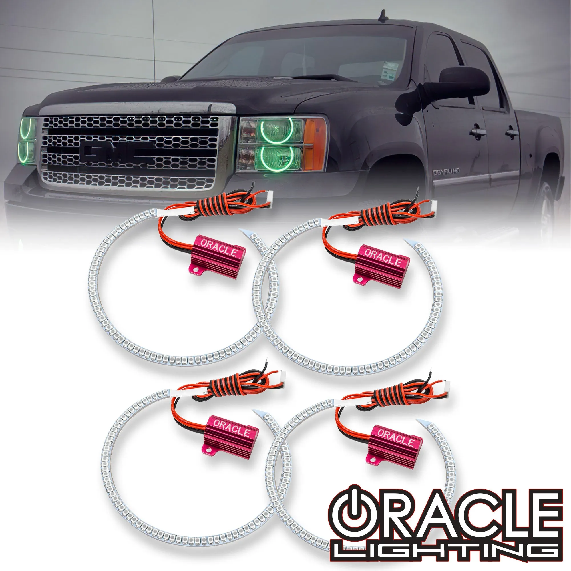 ORACLE Lighting 2007-2013 GMC Sierra LED Headlight Halo Kit (Round Style)