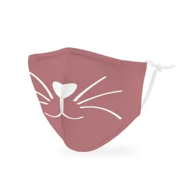 Pink Kitty Print Kids Protective Cloth Face Mask