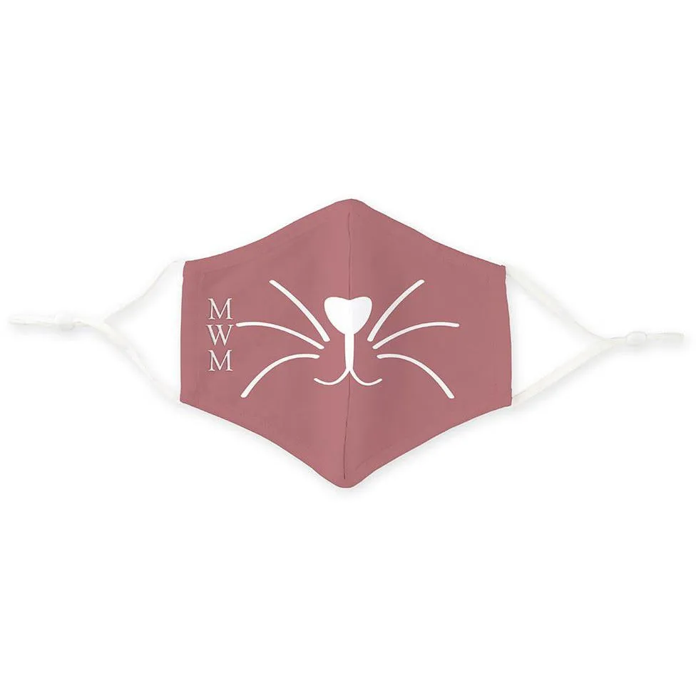 Pink Kitty Print Kids Protective Cloth Face Mask