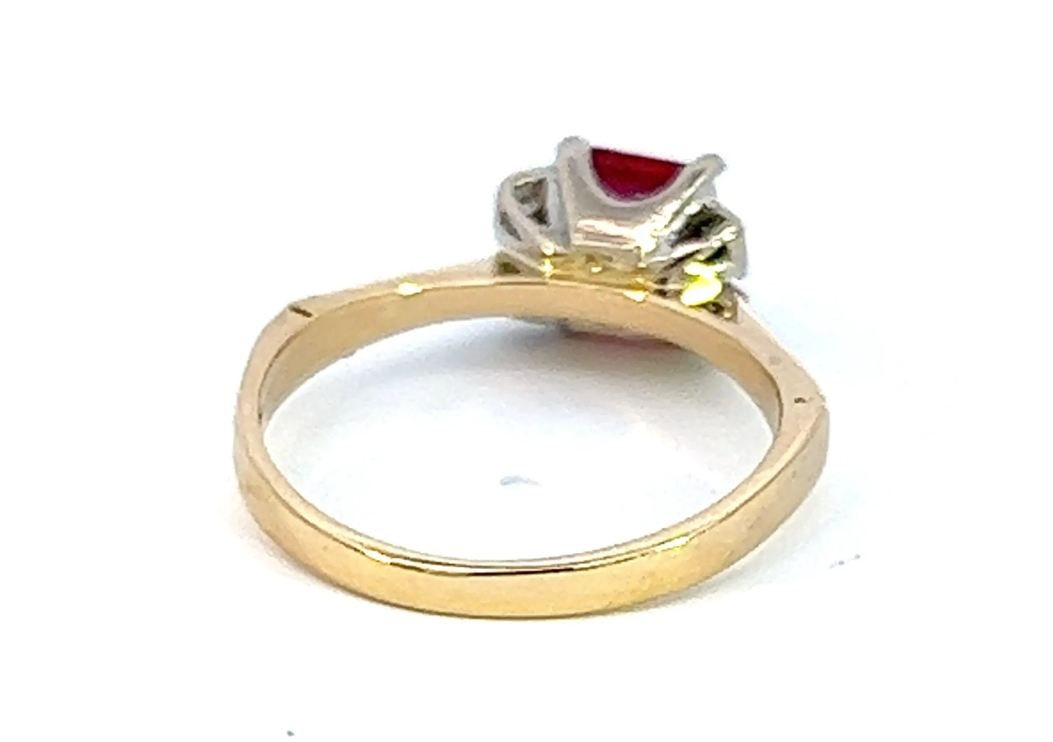 Pink Sapphire & Diamond 18ct Yellow Gold & Palladium Ring