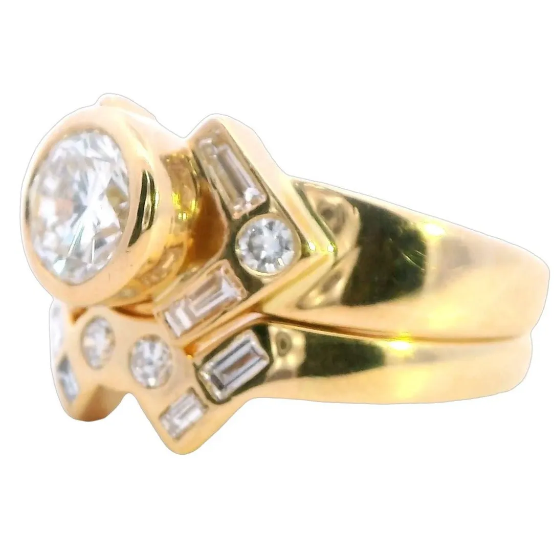 "Valentine's Proposal: Exquisite 1.36ct Diamond Ring Set in 18ct Yellow Gold"