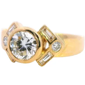 "Valentine's Proposal: Exquisite 1.36ct Diamond Ring Set in 18ct Yellow Gold"