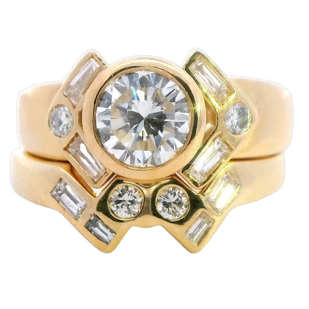 "Valentine's Proposal: Exquisite 1.36ct Diamond Ring Set in 18ct Yellow Gold"
