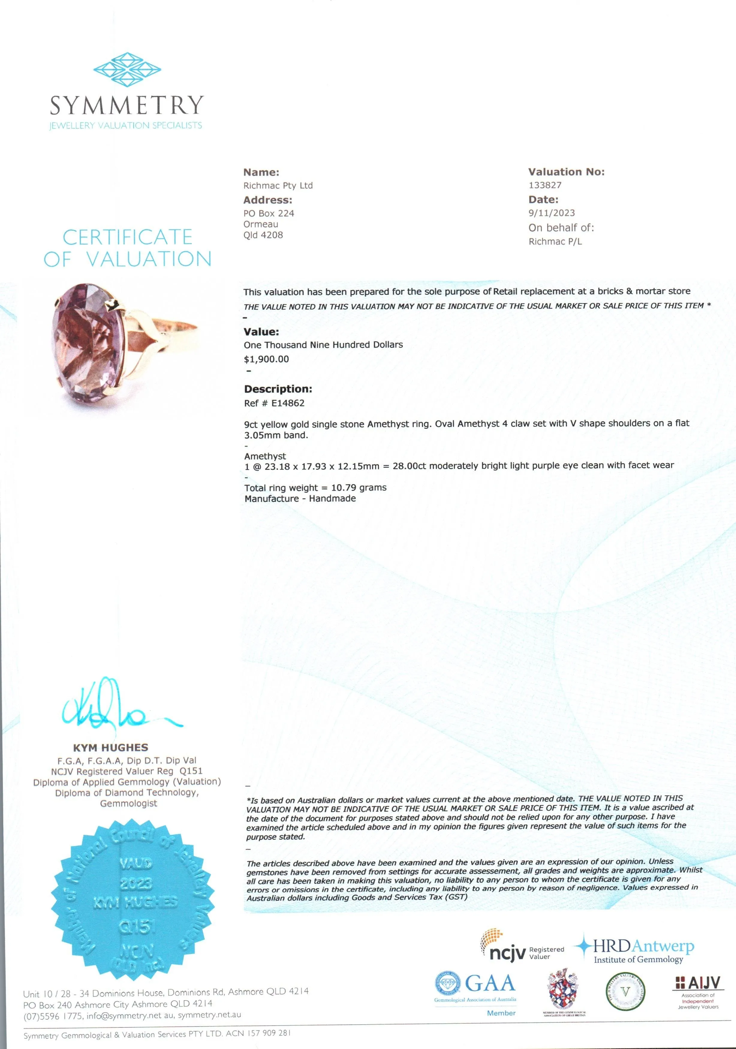 Radiant Treasure: 9ct Yellow Gold Amethyst Ring – A Sustainable Choice