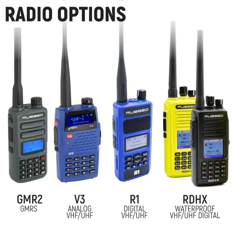 Rugged Radios Moto Max Kit With R1 Digital Radio - Helmet Kit, Harness, and Handlebar Push-To-Talk