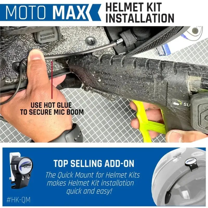 Rugged Radios Moto Max Kit With R1 Digital Radio - Helmet Kit, Harness, and Handlebar Push-To-Talk