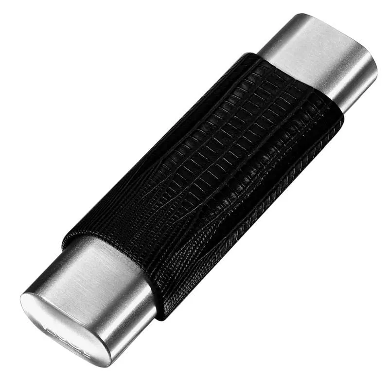 Salerno Black Leather 2 Finger Cigar Case