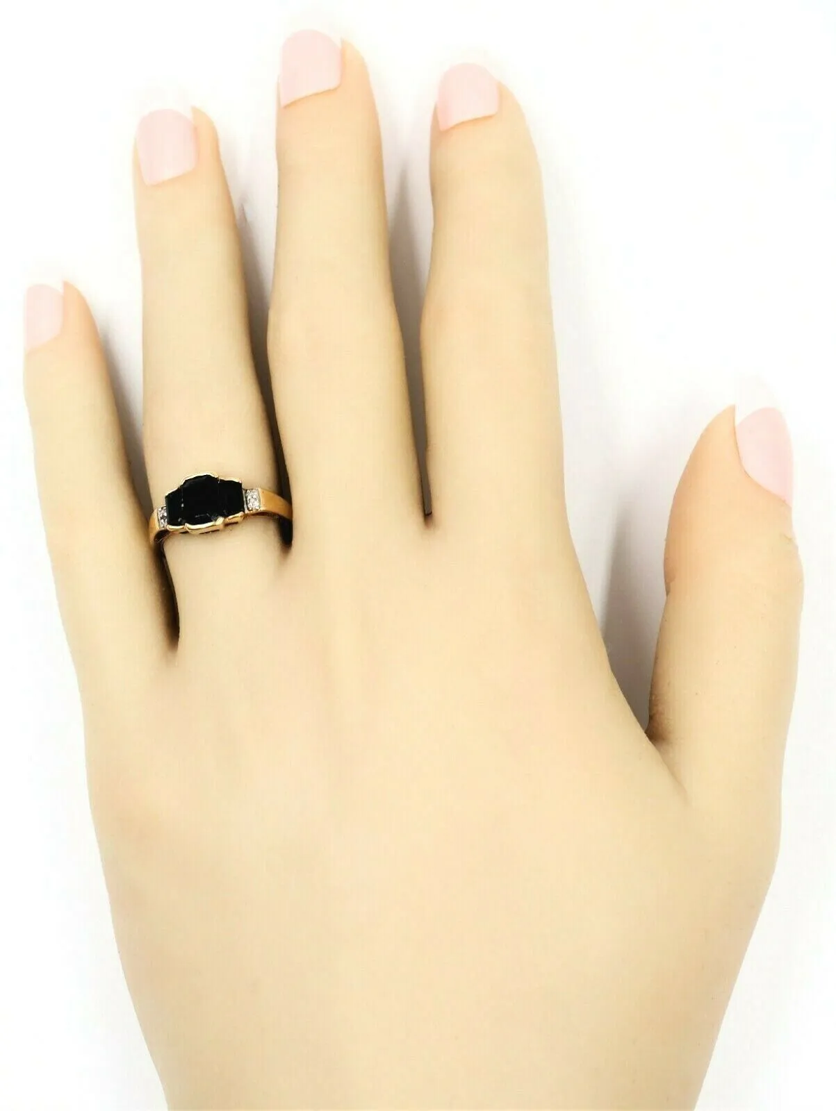 Sapphire & Diamond 9ct Yellow Gold Trilogy Dress Ring