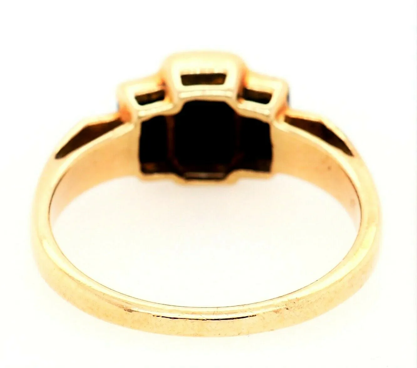 Sapphire & Diamond 9ct Yellow Gold Trilogy Dress Ring