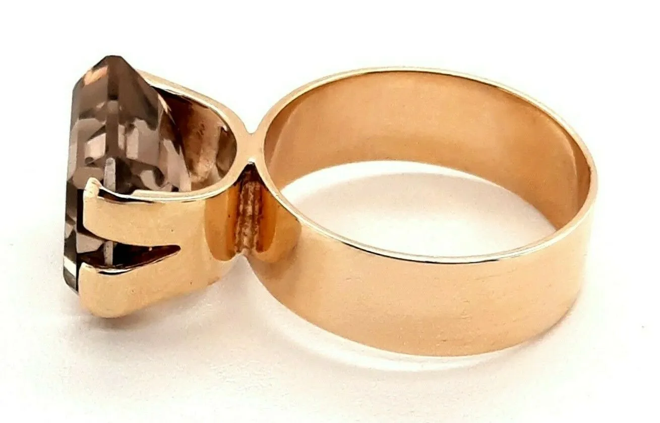 Smoky Quartz & 9ct Yellow Gold Ring