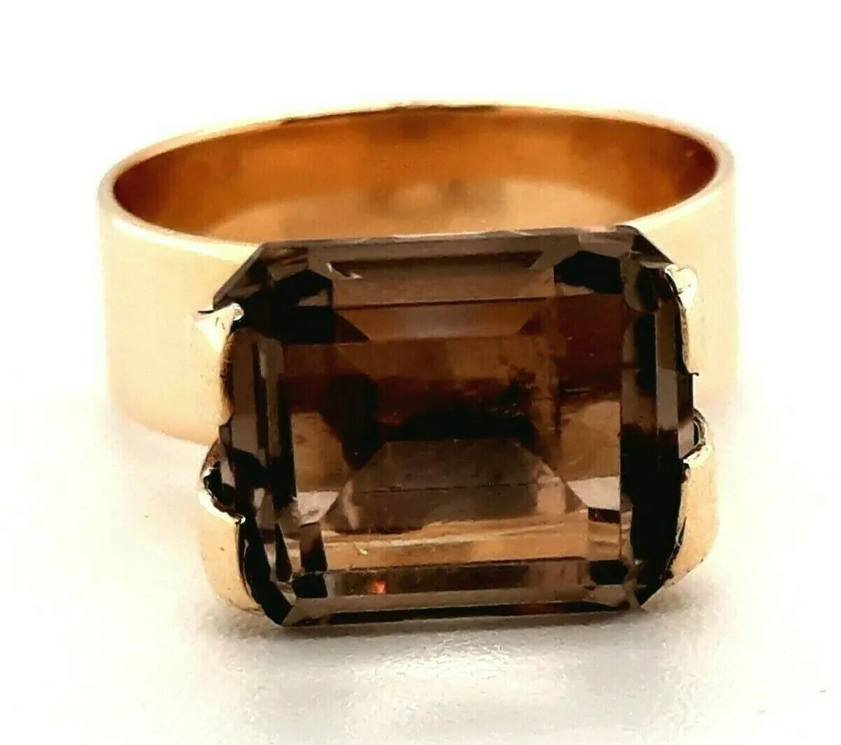 Smoky Quartz & 9ct Yellow Gold Ring