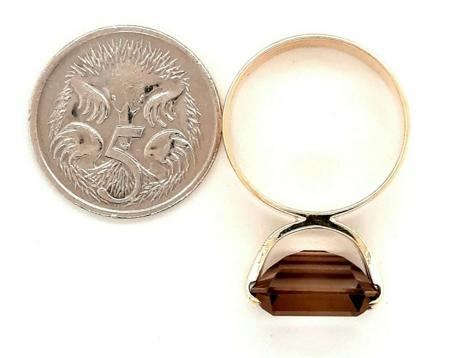 Smoky Quartz & 9ct Yellow Gold Ring