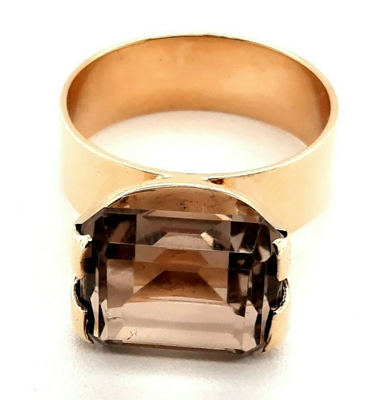 Smoky Quartz & 9ct Yellow Gold Ring