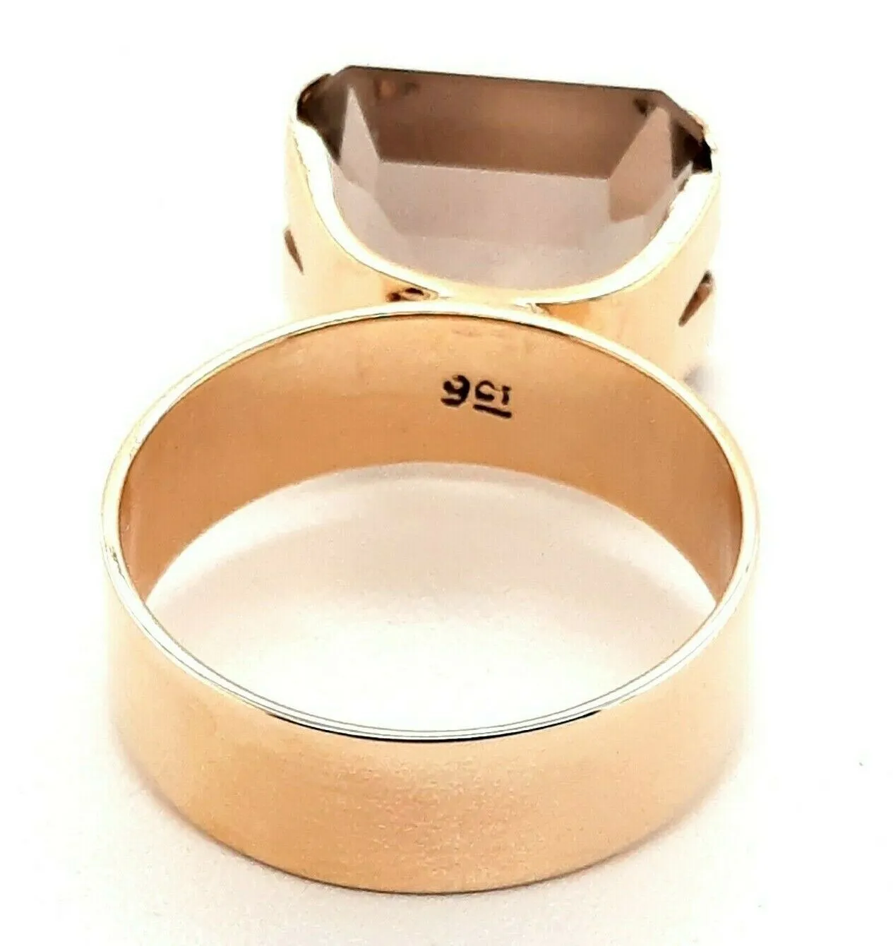 Smoky Quartz & 9ct Yellow Gold Ring