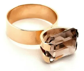Smoky Quartz & 9ct Yellow Gold Ring