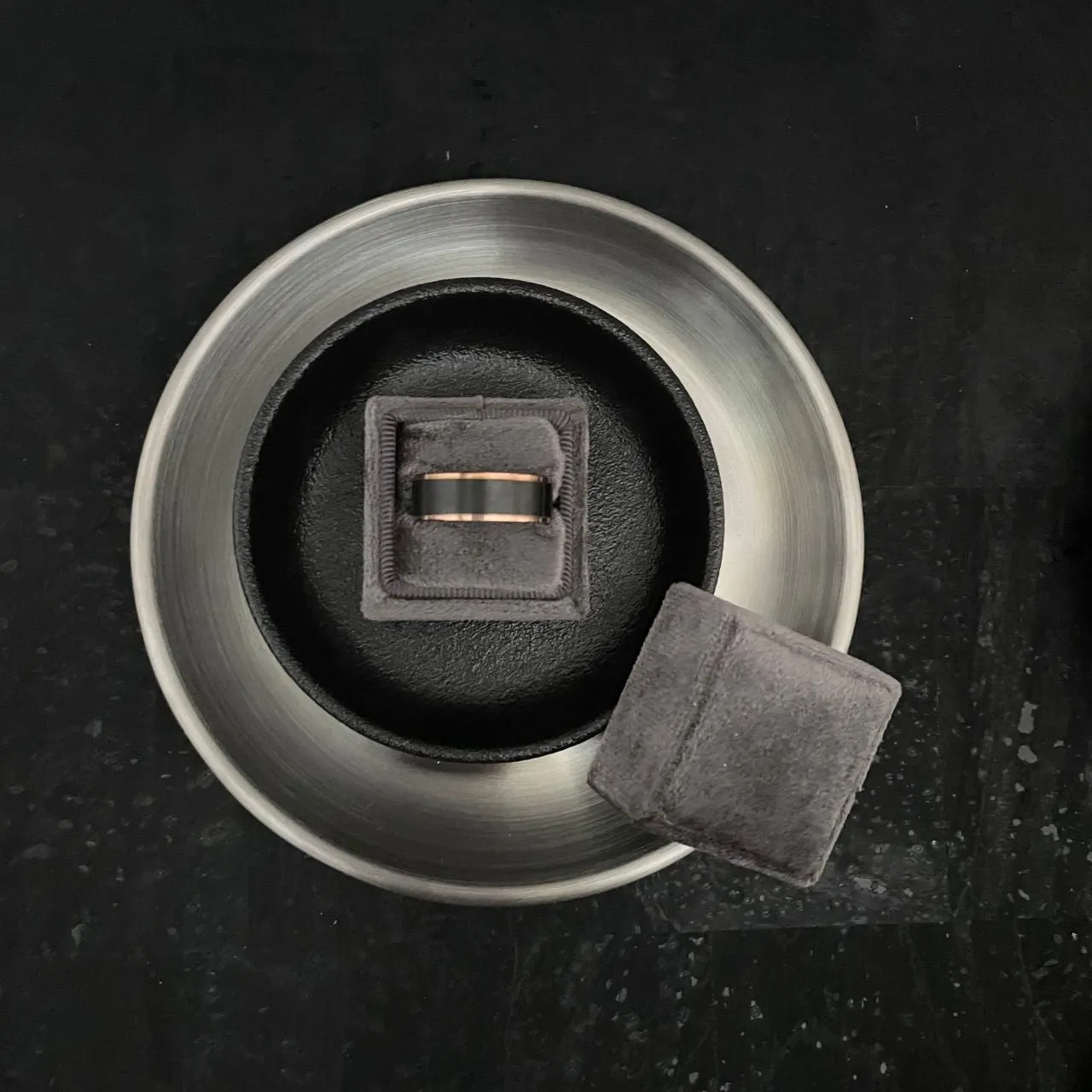 Square Gray Ring Box