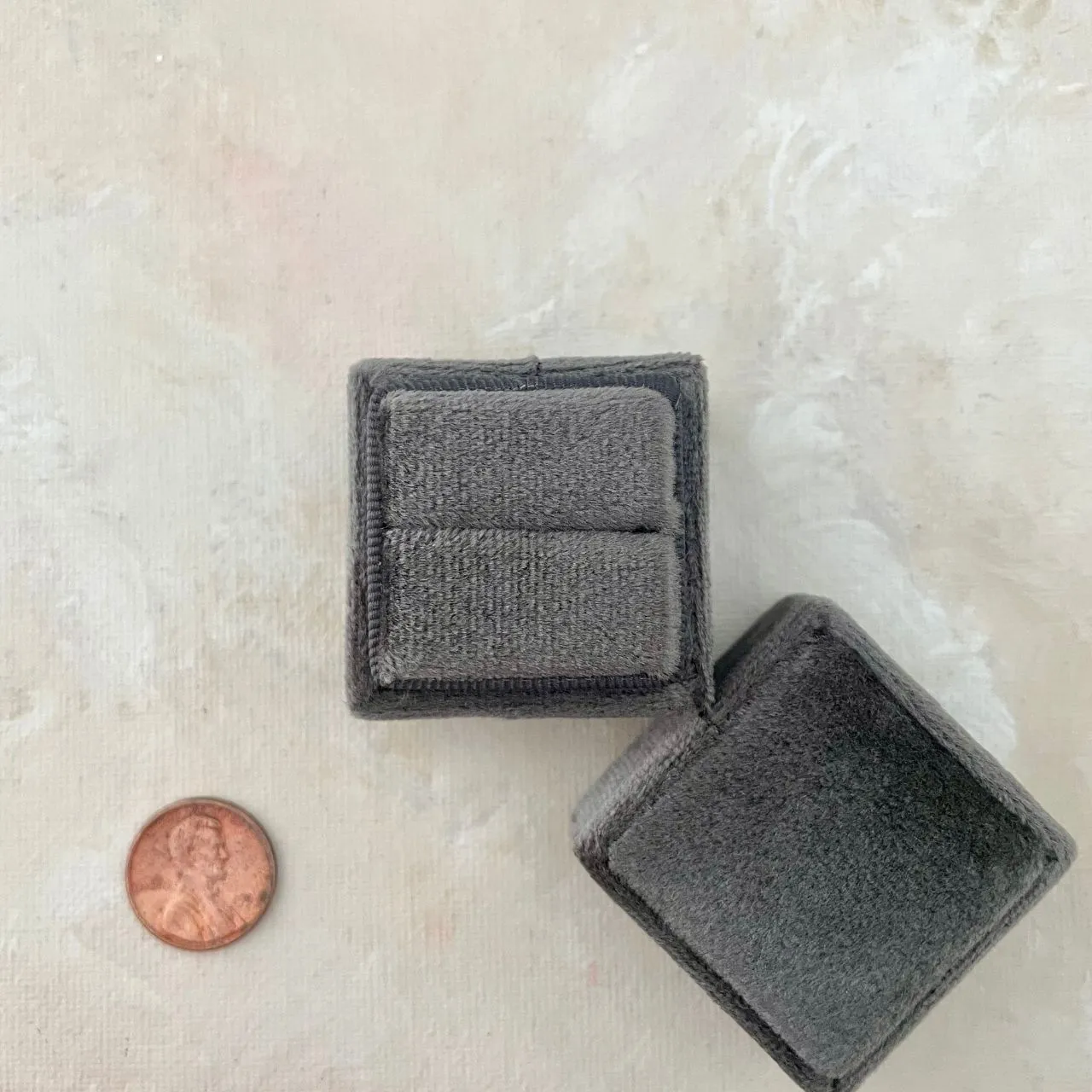 Square Gray Ring Box