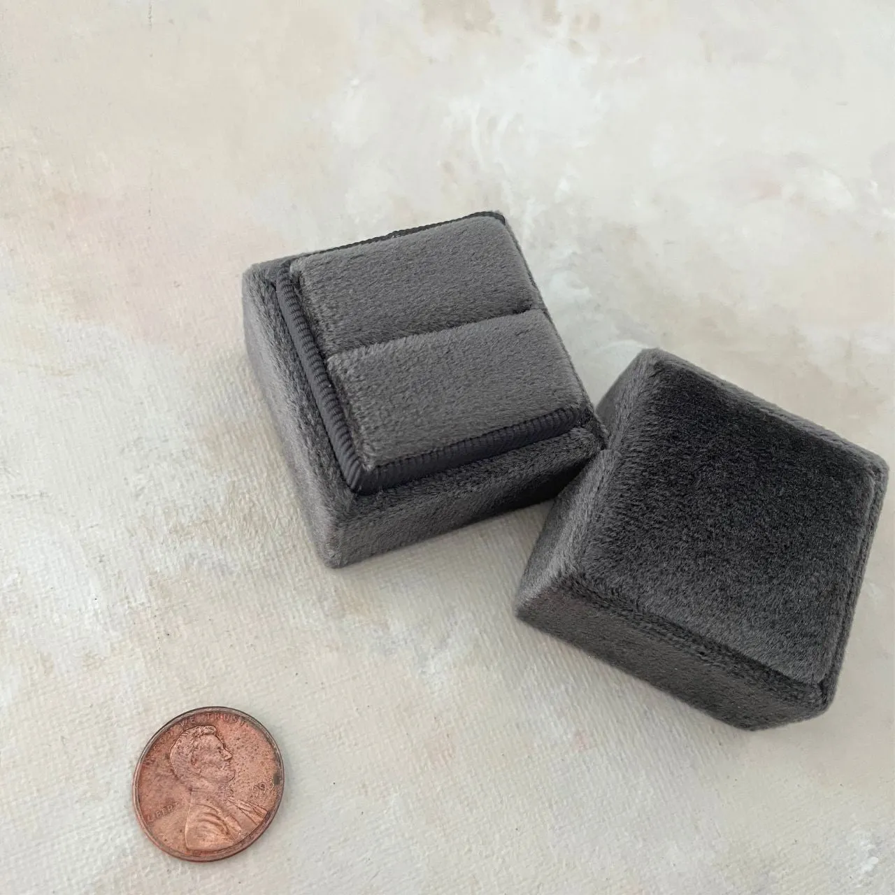 Square Gray Ring Box