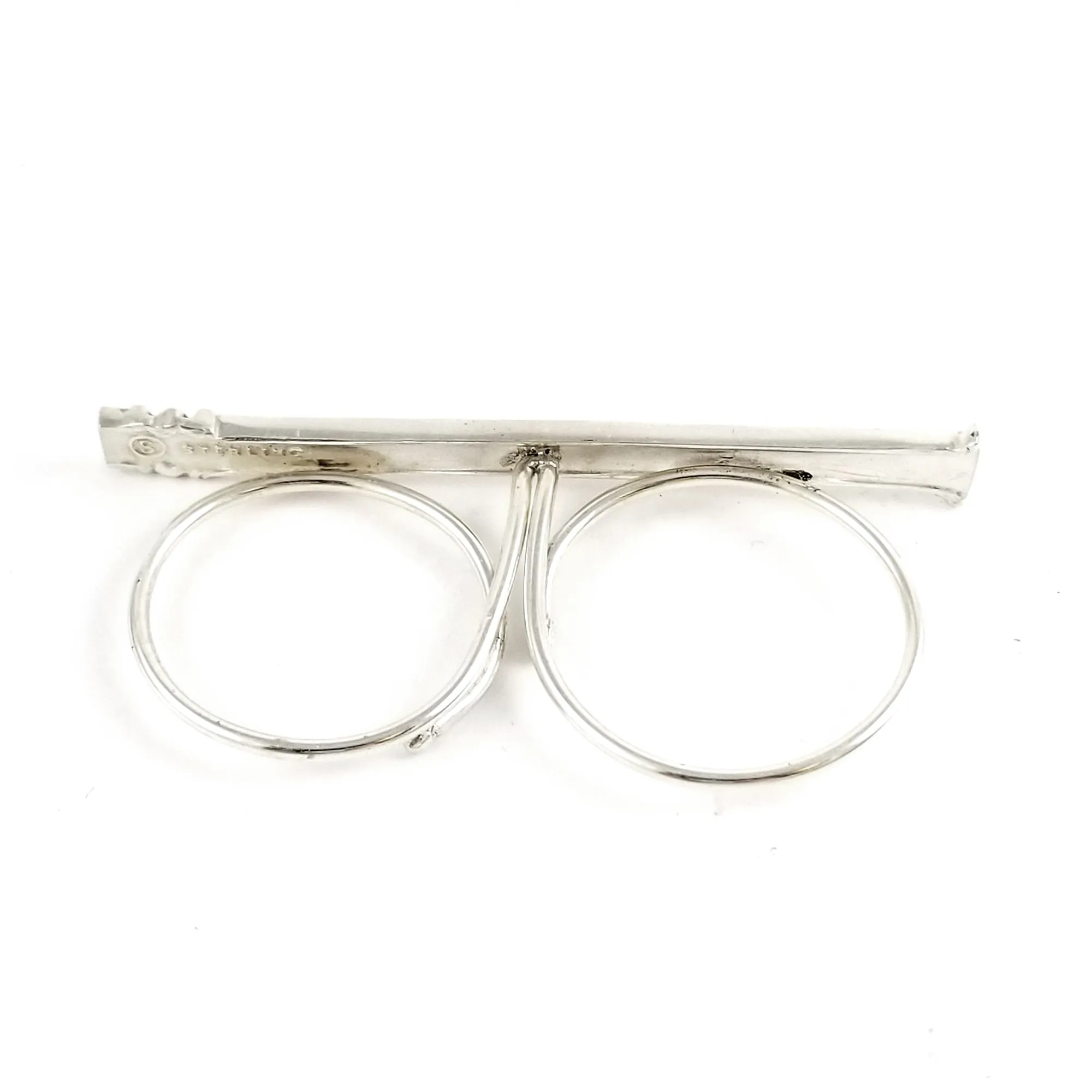Sterling Silver Mexico Souvenir Spoon Knuckle Duster Ring
