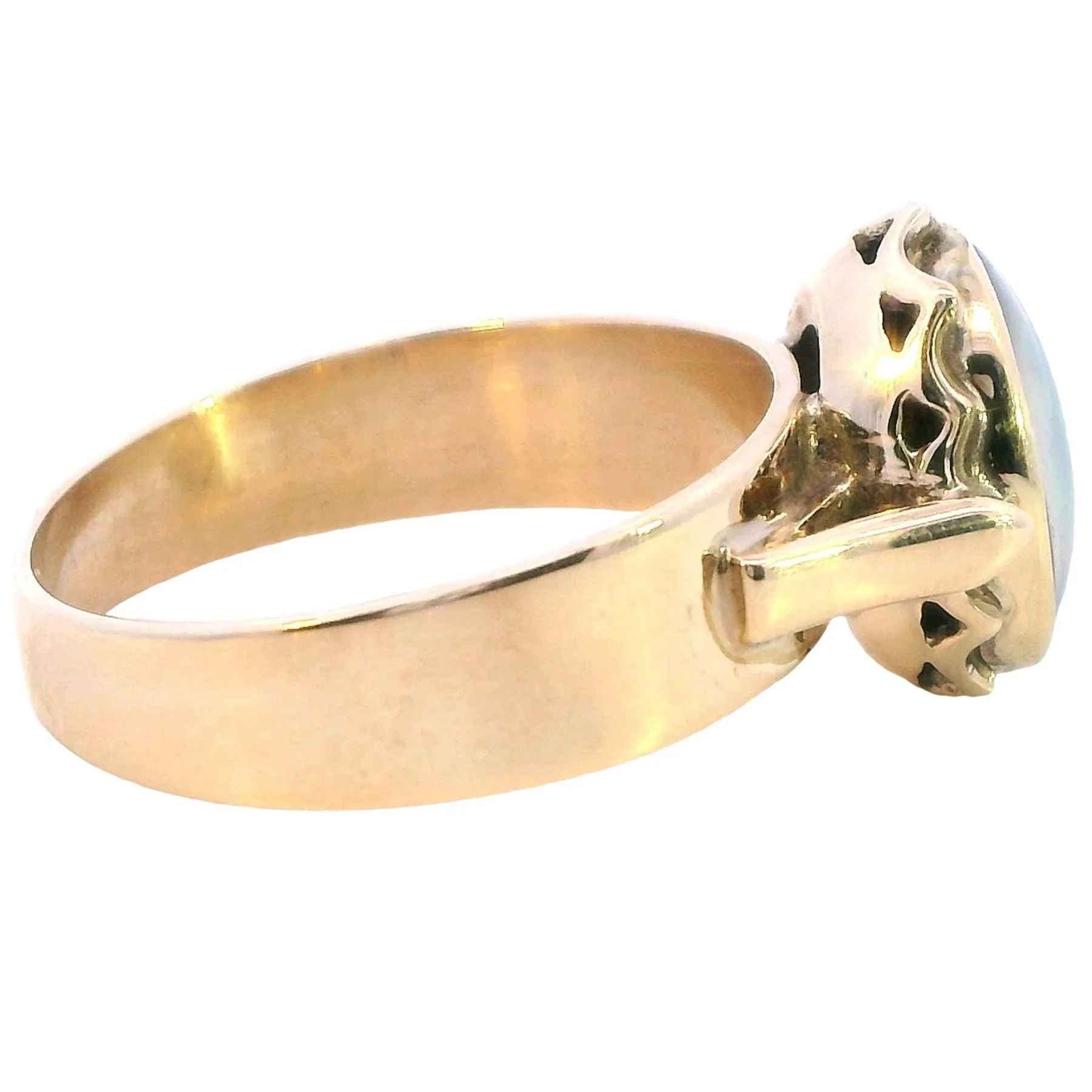 Sustainable Elegance: Radiant 9ct Yellow Gold Opal Triplet Ring