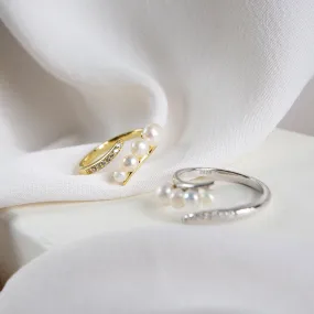 Swirl Ring w Freshwater Pearls