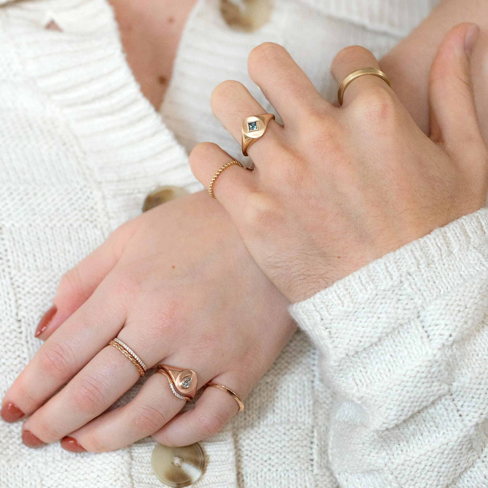 The Signet Ring with a .40ct Kite-Shaped Montana Sapphire