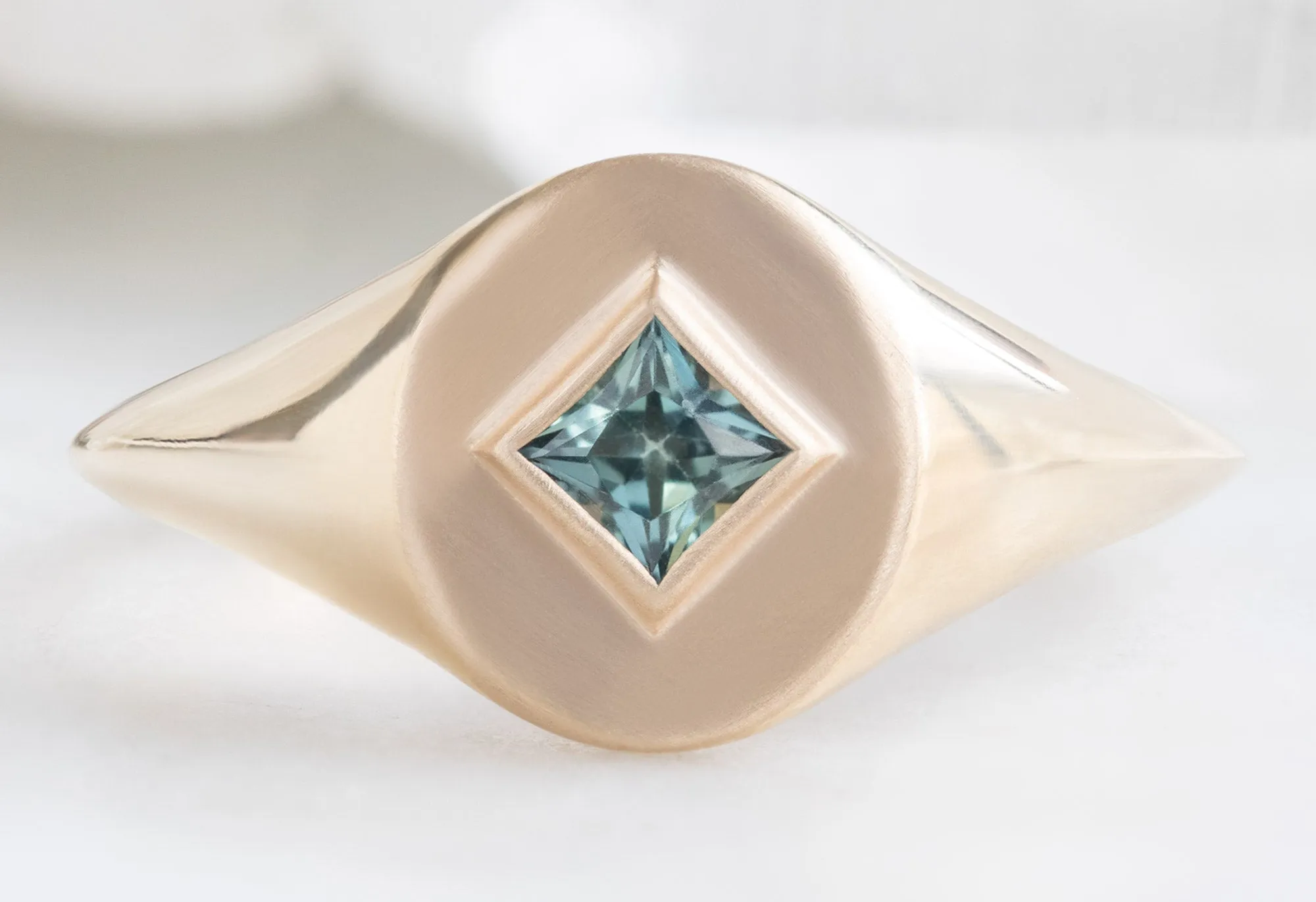 The Signet Ring with a .40ct Kite-Shaped Montana Sapphire