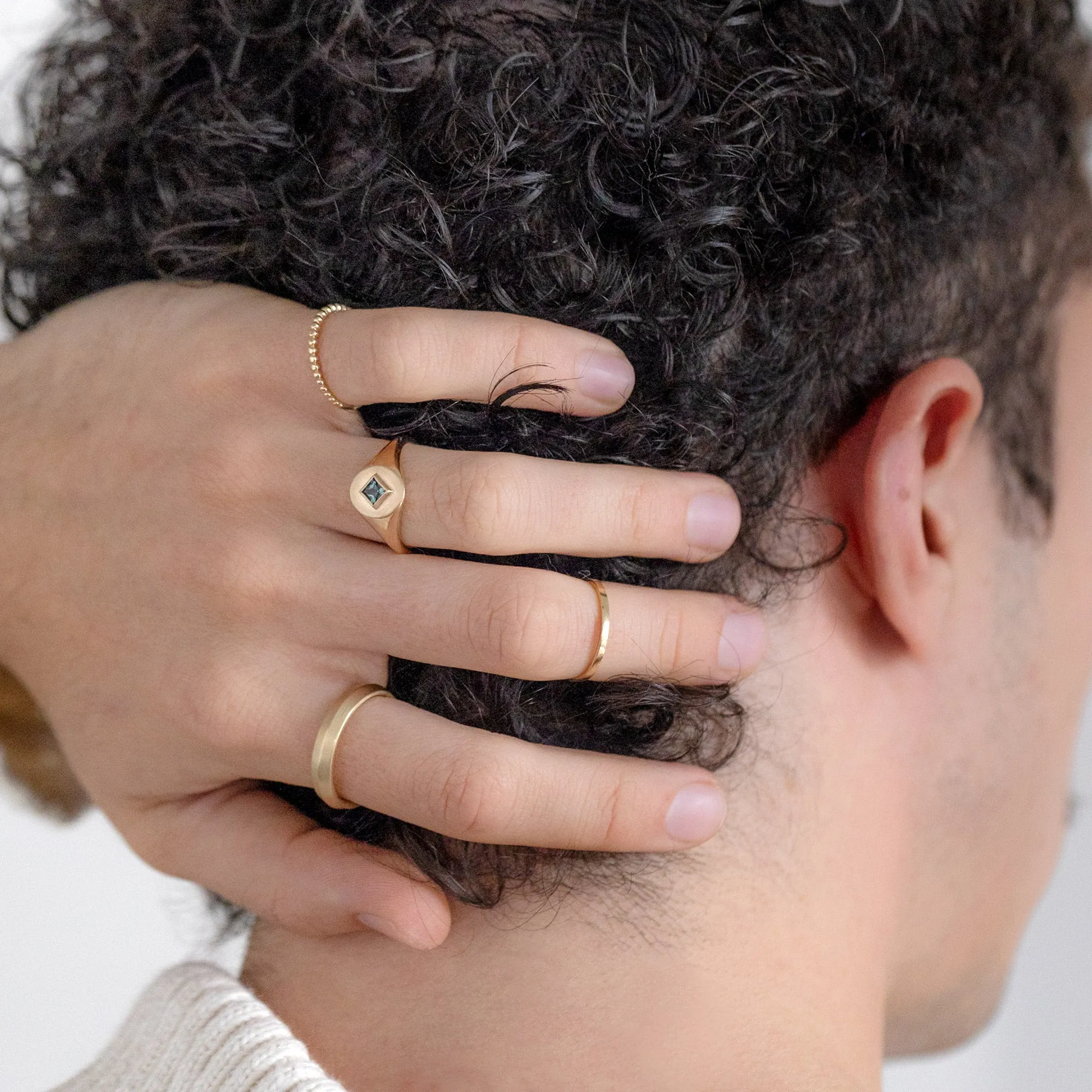 The Signet Ring with a .40ct Kite-Shaped Montana Sapphire