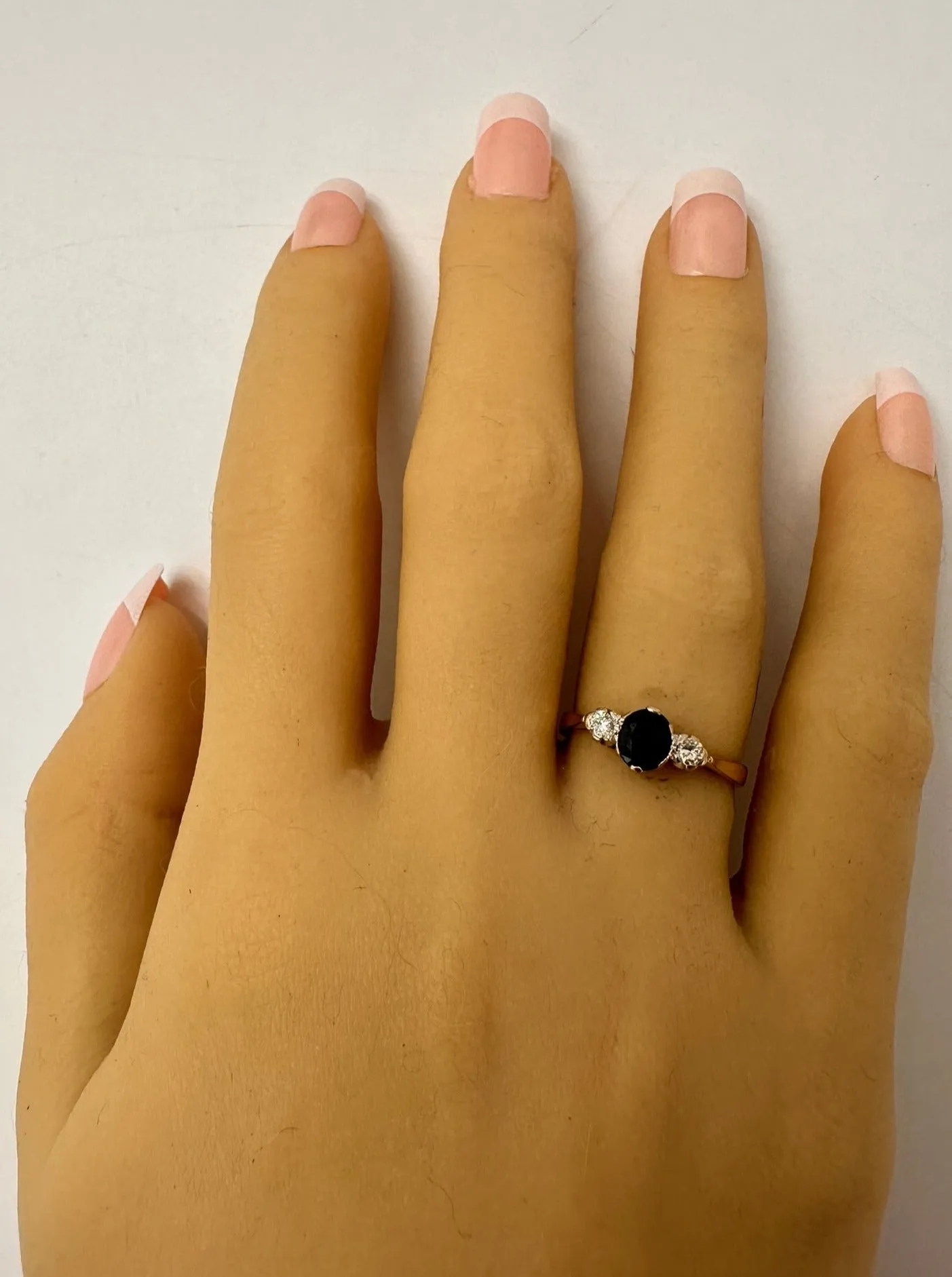Timeless Elegance 18ct Yellow & White Gold 3 stone Sapphire & Diamond Ring