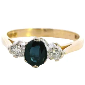 Timeless Elegance 18ct Yellow & White Gold 3 stone Sapphire & Diamond Ring