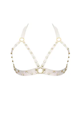Tina Clear Vinyl Rhinestone Harness Bra
