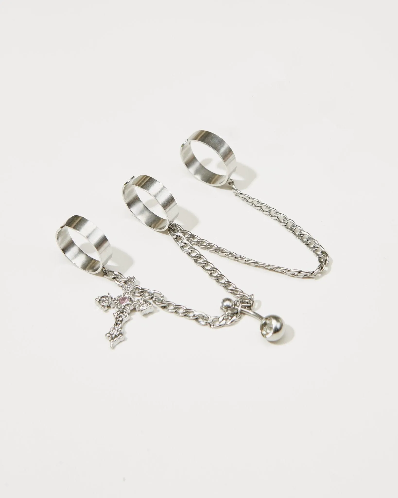 Trinity Chained Hoops Ring