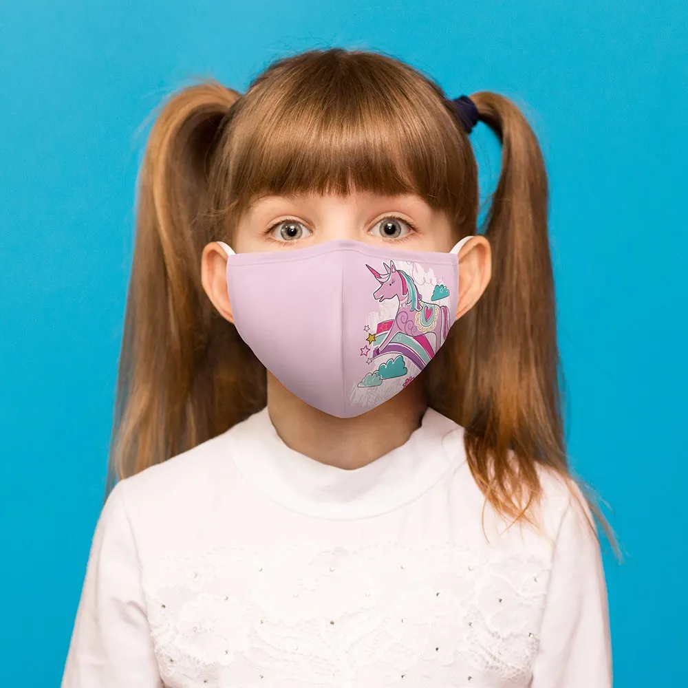 Unicorn Print Kids Protective Cloth Face Mask