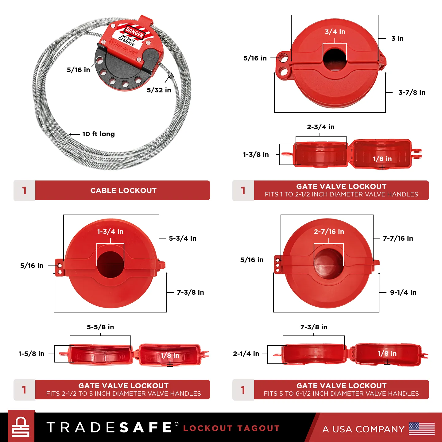 Valve Lockout Tagout Kit - 55 LOTO Devices