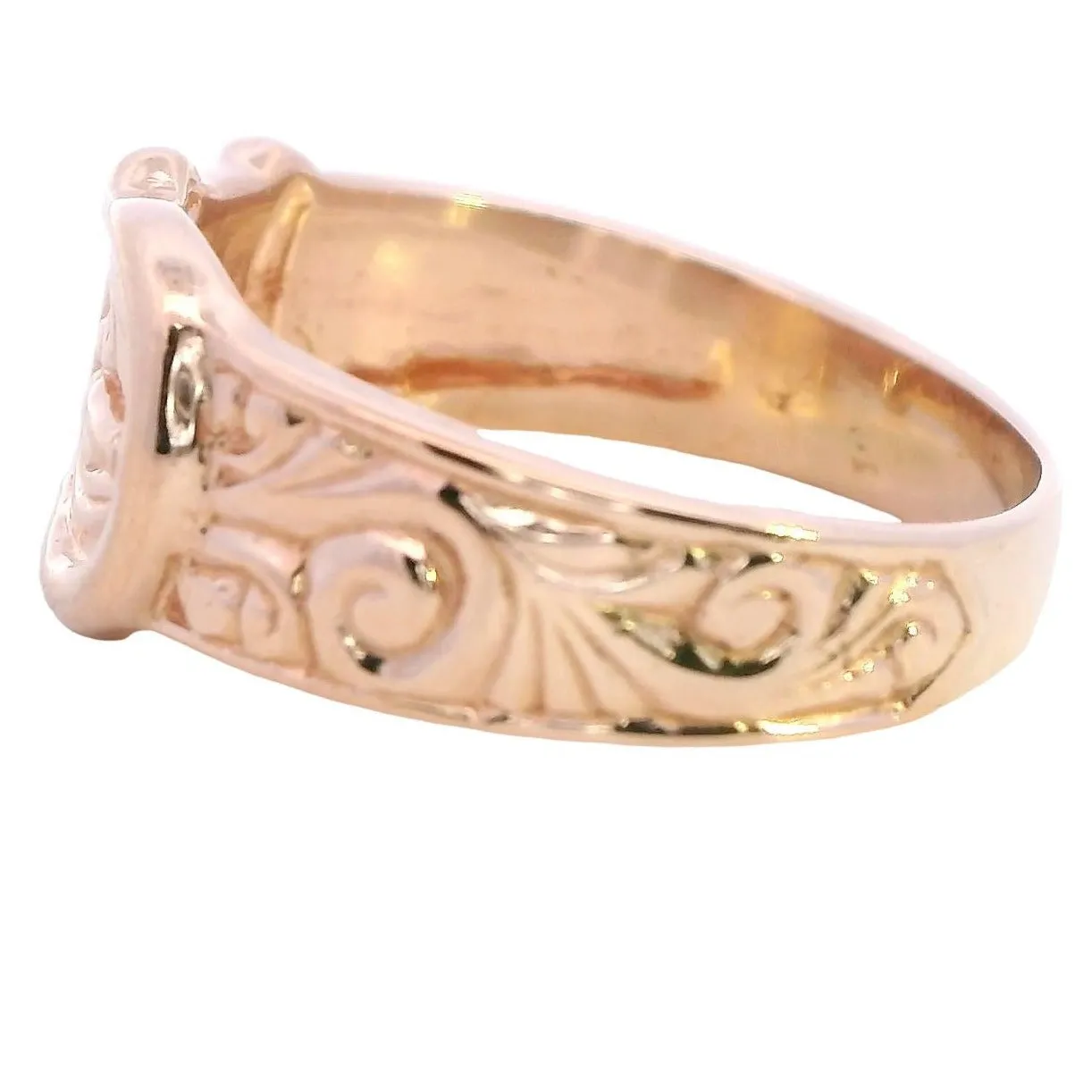 Vintage 9ct Yellow Gold Belt Buckle Ring - Unique Elegance
