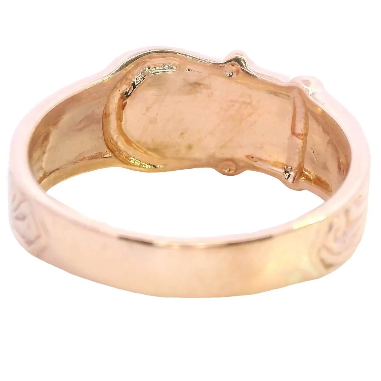 Vintage 9ct Yellow Gold Belt Buckle Ring - Unique Elegance