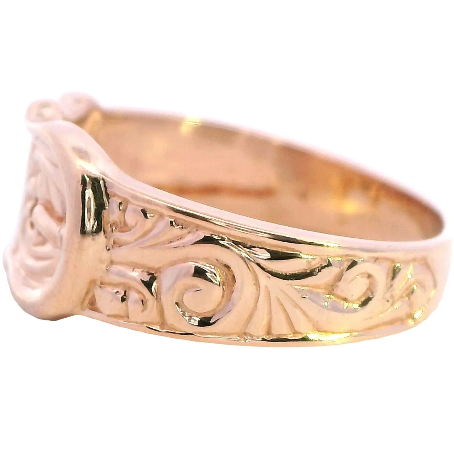 Vintage 9ct Yellow Gold Belt Buckle Ring - Unique Elegance