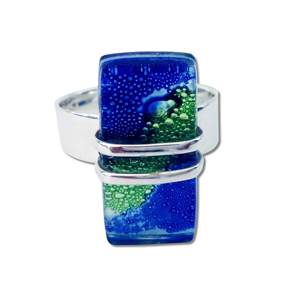 Wrap Blown Glass Ring - Green