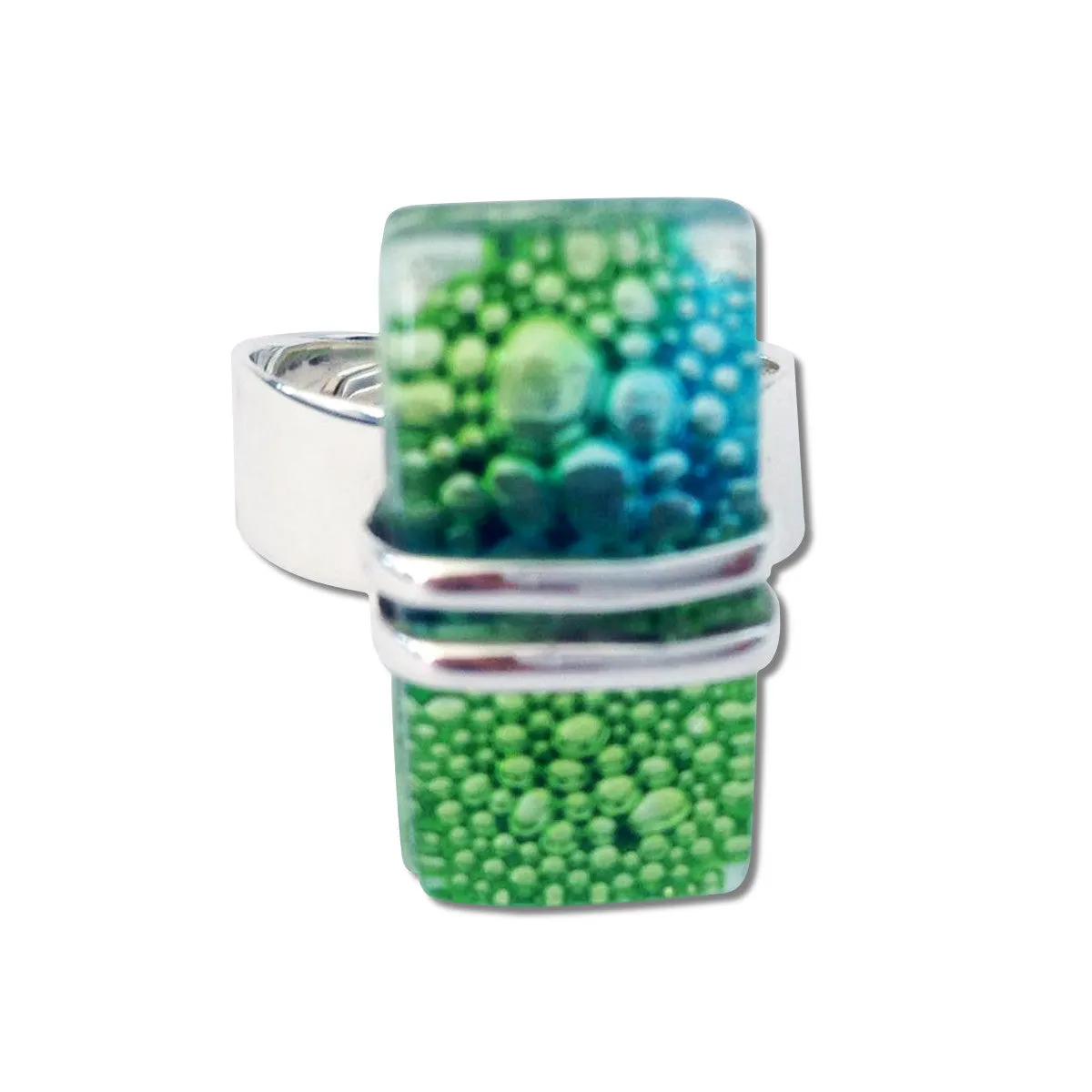 Wrap Blown Glass Ring - Green