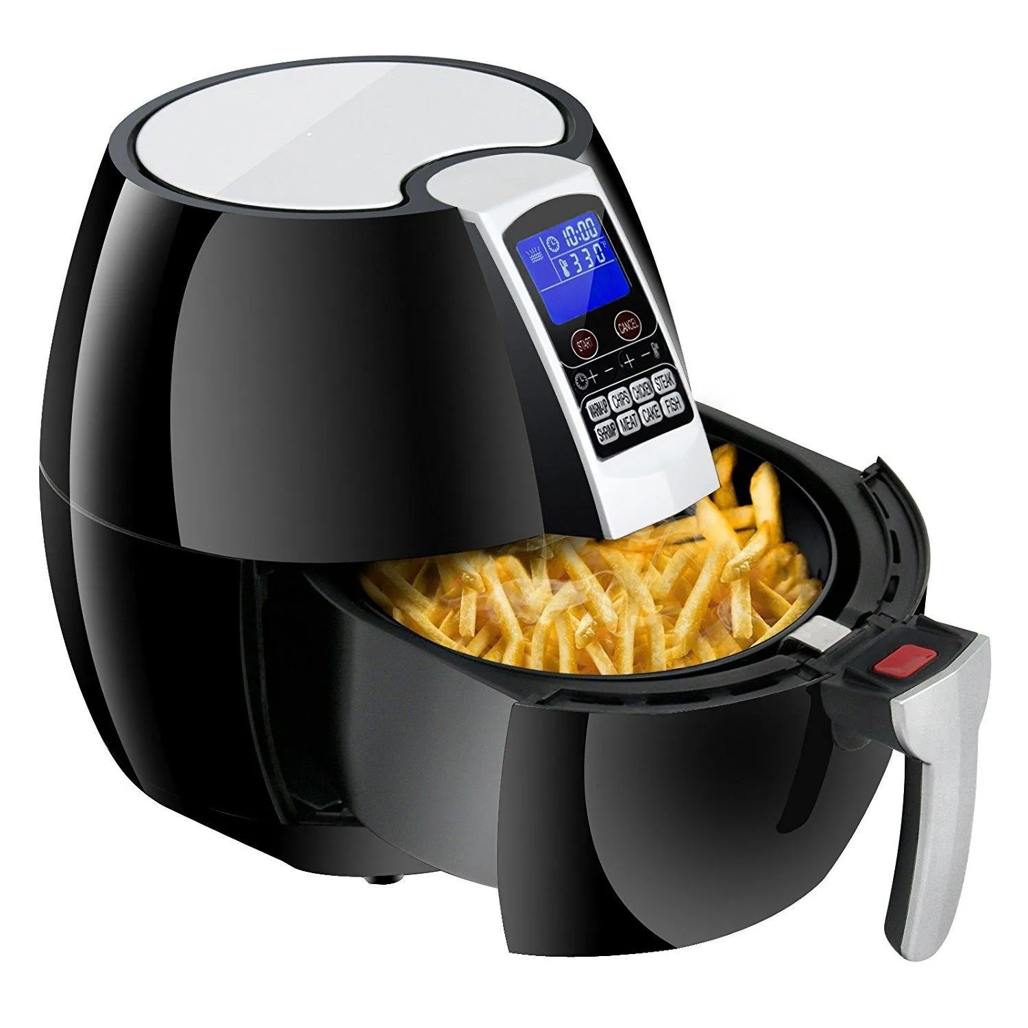 ZENY™ 3.5 L/ 3.7 QT 1500 W LCD Display Screen Electric Air Fryer Cooker w/ 8 Cooking Settings